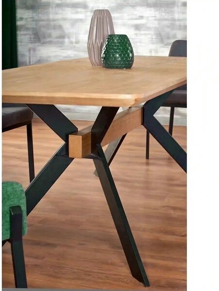 Masa extensibila BACARDI, stejar sonoma/negru, 160/220x90x76 cm