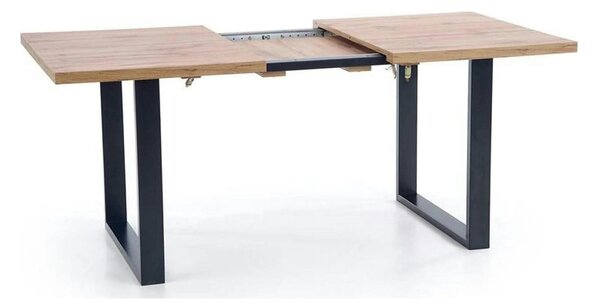 Masa extensibila VENOM, stejar wotan/negru, PAL/otel, 160-210x90x74 cm