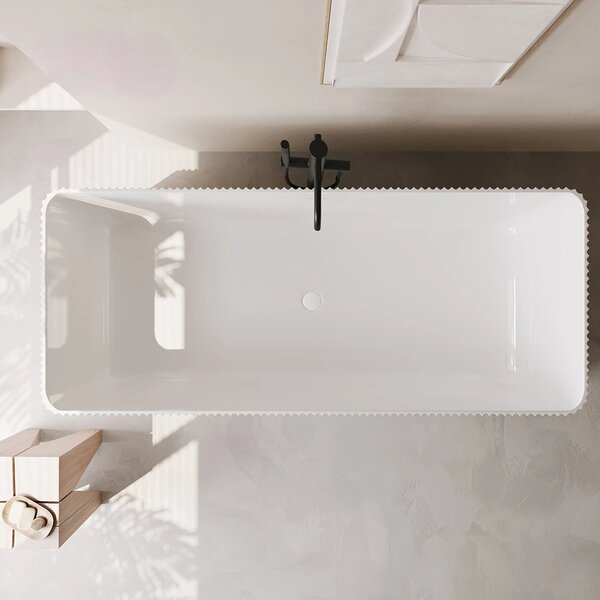 Cada acril freestanding Linea Pure, Alb, 170 cm