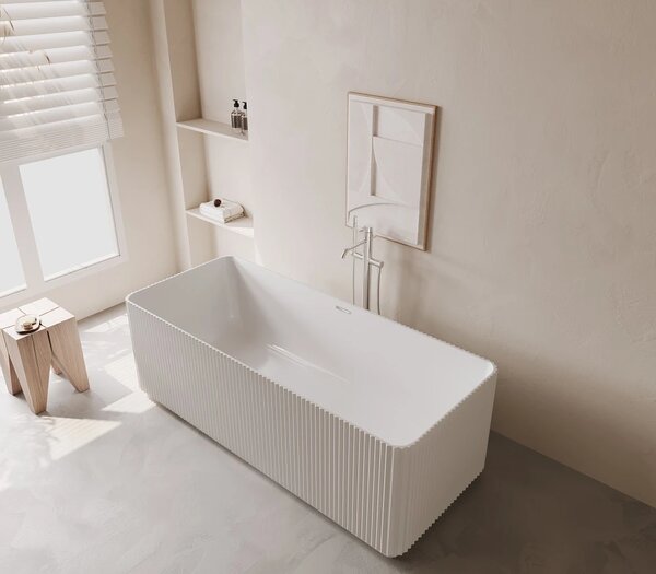 Cada acril freestanding Linea Pure, Alb, 170 cm