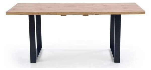 Masa extensibila VENOM, stejar wotan/negru, PAL/otel, 160-210x90x74 cm
