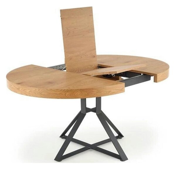 Masa extensibila MERCY, stejar/negru, 120/160x120x80 cm