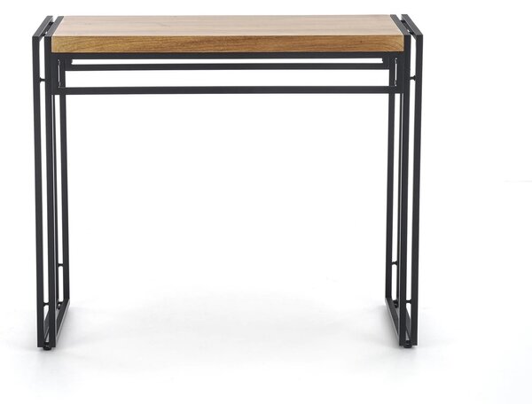 Consola BOLIVAR KN1, stejar auriu/negru, 90x35x76 cm