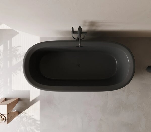 Cada acril freestanding Ava, Negru, 150 cm, 5001
