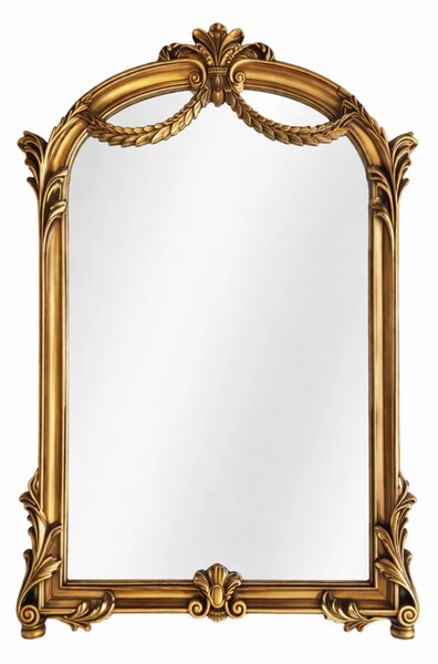 Oglindă decorativă de perete, ramă aurie antichizată, 60x90 cm