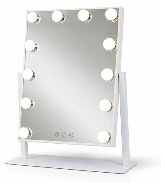 Oglindă cosmetică, sistem iluminare LED cu 3 culori, Senzor Tactil, Luminozitate Reglabilă, Alb