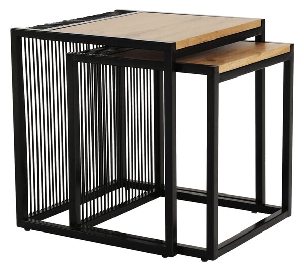 Set 2 masute RIMBO, stejar/negru