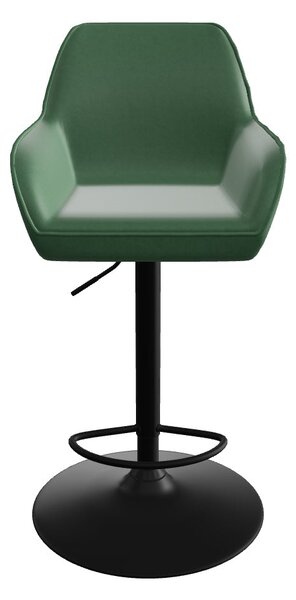 Scaun bar H103, verde inchis/negru, stofa catifelata/otel, 55x55x92/11