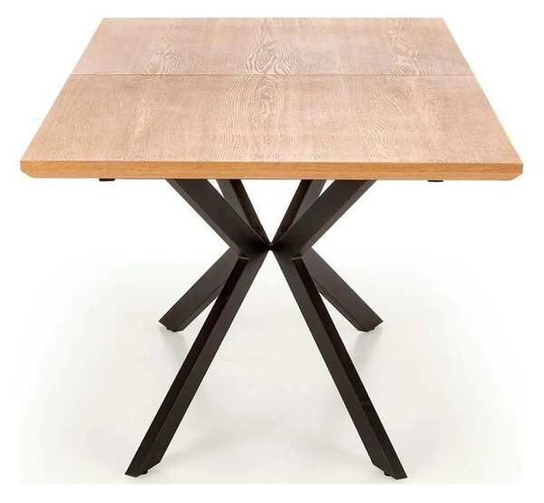 Masa extensibila LEGARTO, stejar/negru, 160/200x90x76 cm