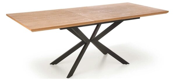 Masa extensibila LEGARTO, stejar/negru, 160/200x90x76 cm