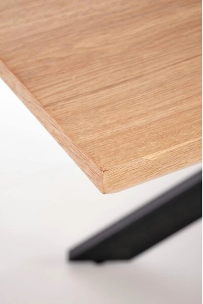 Masa extensibila LEGARTO, stejar/negru, 160/200x90x76 cm