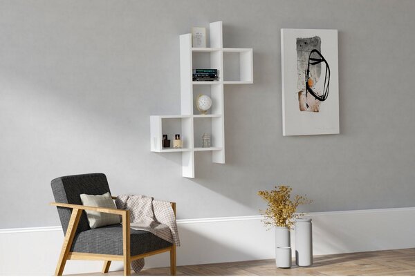 Raft KENO, alb, PAL melaminat, 79x20x125 cm