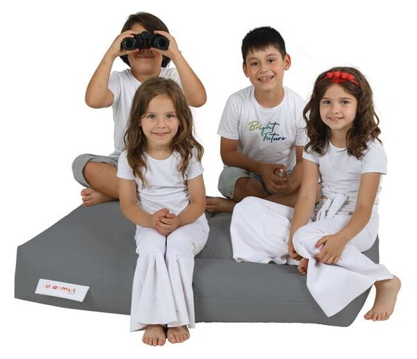 Set fotoliu cu 2 taburete pentru copii 248FRN1228, gri, poliester, 100