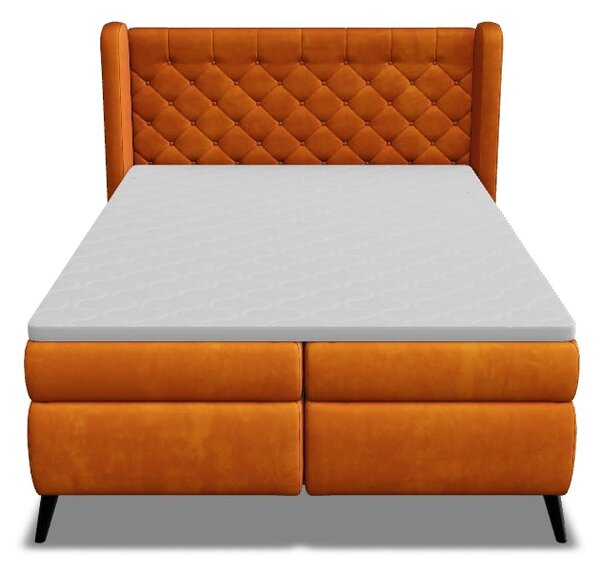 Pat boxspring MADISON 140x200, personalizabil, cu saltele si topper