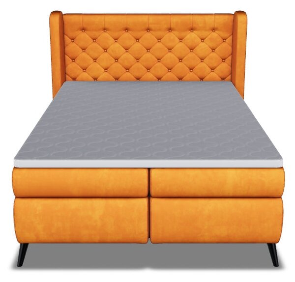Pat boxspring MADISON 160x200, personalizabil, cu saltele si topper