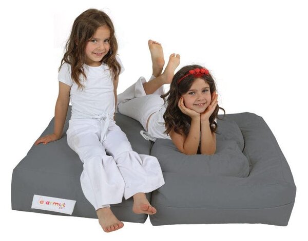 Set fotoliu cu 2 taburete pentru copii 248FRN1228, gri, poliester, 100
