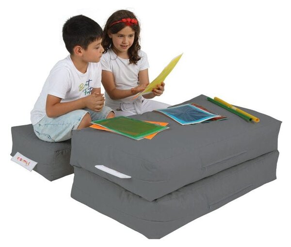 Set fotoliu cu 2 taburete pentru copii 248FRN1228, gri, poliester, 100