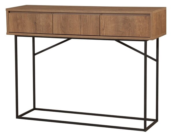 Consola MIA, nuc/negru, PAL melaminat/metal, 120x36x90 cm