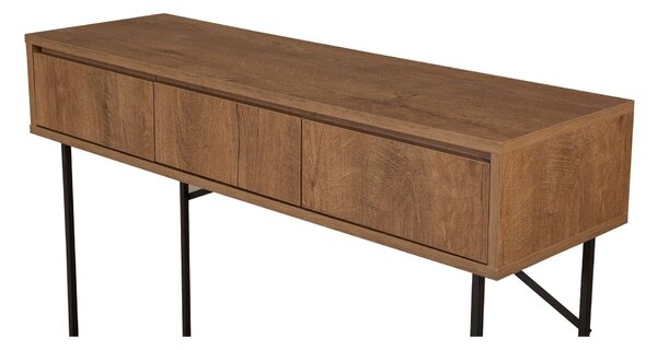 Consola MIA, nuc/negru, PAL melaminat/metal, 120x36x90 cm