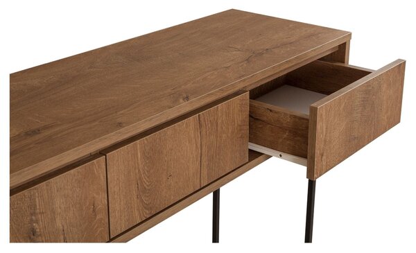 Consola MIA, nuc/negru, PAL melaminat/metal, 120x36x90 cm
