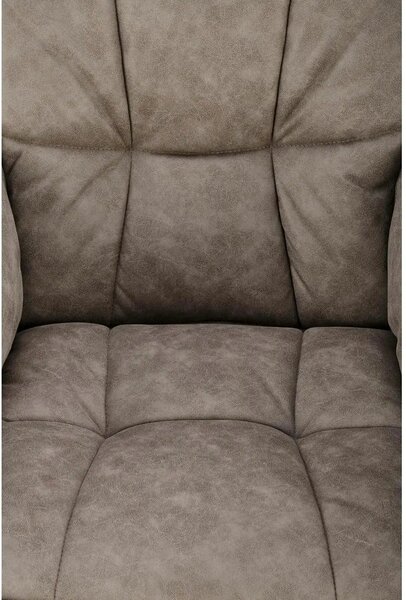 Scaun rotativ K523, gri/negru, stofa/piele ecologica, 61x61x85 cm