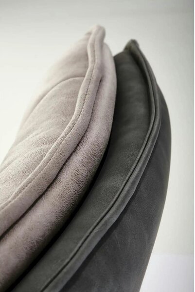 Scaun rotativ K523, gri/negru, stofa/piele ecologica, 61x61x85 cm
