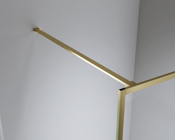 Paravan de duș Walk-In Mediterraneo Trixie 100 cm, sticlă securizată 8 mm, profil auriu