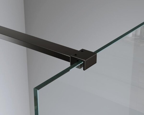 Paravan de duș Walk-In Mediterraneo Trixie 80 cm, sticlă securizată 8 mm, profil negru mat