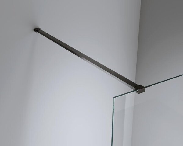 Paravan de duș Walk-In Mediterraneo Trixie 80 cm, sticlă securizată 8 mm, profil negru mat