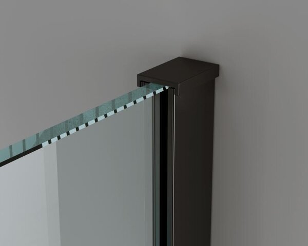 Paravan de duș Walk-In Mediterraneo Trixie 80 cm, sticlă securizată 8 mm, profil negru mat