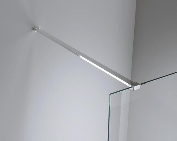 Paravan de duș Walk-In Mediterraneo Trixie 80 cm, sticlă securizată 8 mm, profil crom