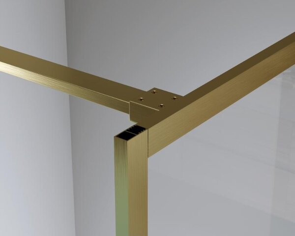 Paravan de duș Walk-In Mediterraneo Trixie 100 cm, sticlă securizată 8 mm, profil auriu