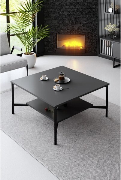 Masuta cafea Black Line, negru, PAL, 80x80x40 cm