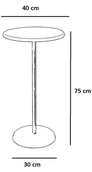 Masuta cafea 1032-1, auriu/stejar, metal/lemn, 40x40x75 cm