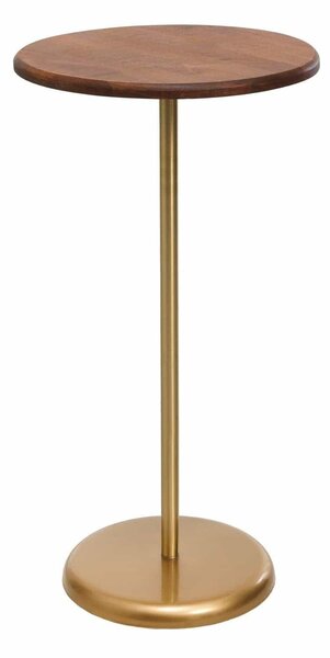 Masuta cafea 1032-1, auriu/stejar, metal/lemn, 40x40x75 cm