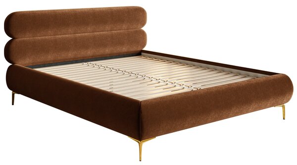 Pat matrimonial 160 cm Rirri 160B (cu somieră) (miere + auriu). Promo -19%. 1099886