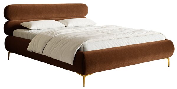 Pat matrimonial 160 cm Rirri 160B (cu somieră) (miere + auriu). Promo -19%. 1099886