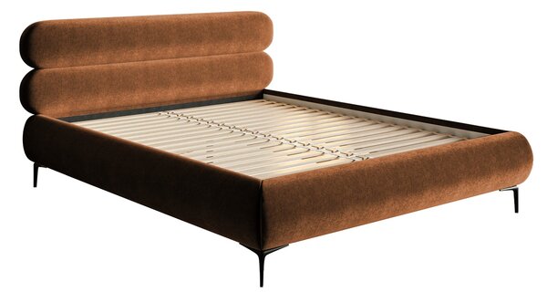 Pat matrimonial 160 cm Rirri 160B (cu somieră) (miere + negru). Promo -20%. 1099892