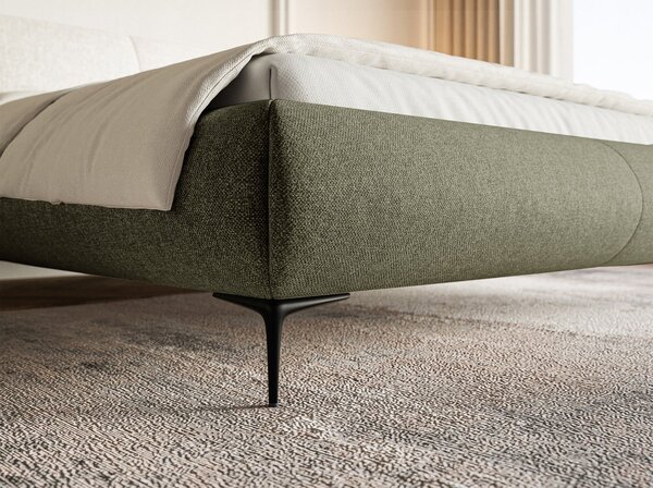Pat matrimonial 160 cm Octave 160B (cu somieră) (măslin + negru). Promo -22%. 1100037