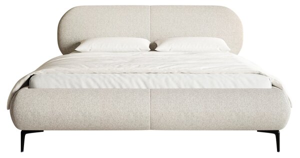 Pat matrimonial 140 cm Octave 140B (cu somieră) (bej deschis + negru). Promo -20%. 1100022