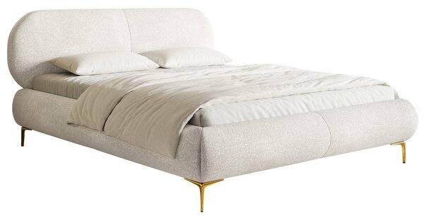 Pat matrimonial 140 cm Octave 140B (cu somieră) (crem). Promo -13%. 1099957