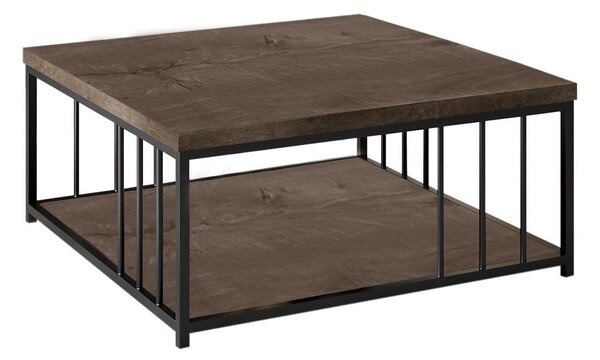 Masuta cafea Zenn, nuc/negru, PAL melaminat, 90x90x40 cm