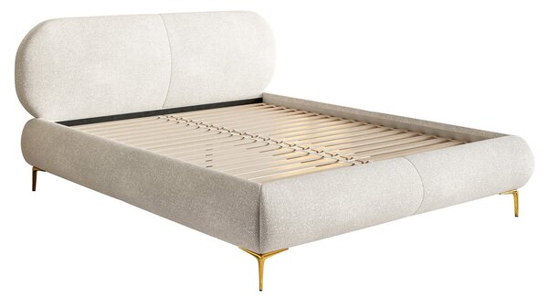Pat matrimonial 140 cm Octave 140B (cu somieră) (crem). Promo -13%. 1099957
