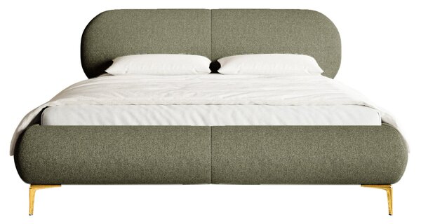 Pat matrimonial 160 cm Octave 160B (cu somieră) (măslin + auriu). Promo -20%. 1099993
