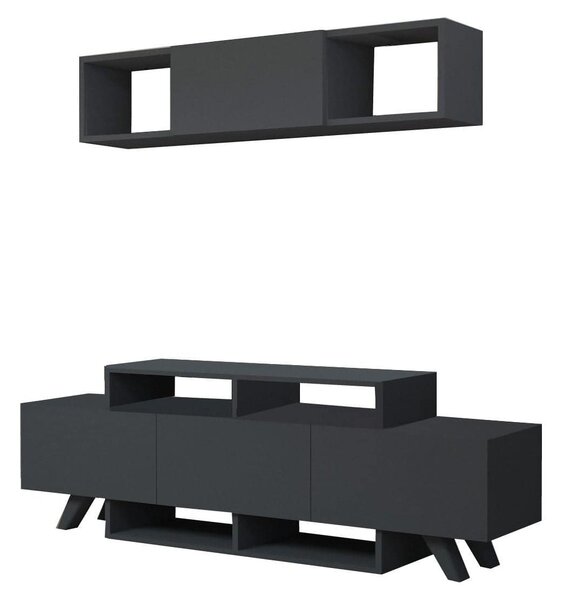 Mobilier living 505CRL1919, gri antracit, PAL melaminat, 2 piese