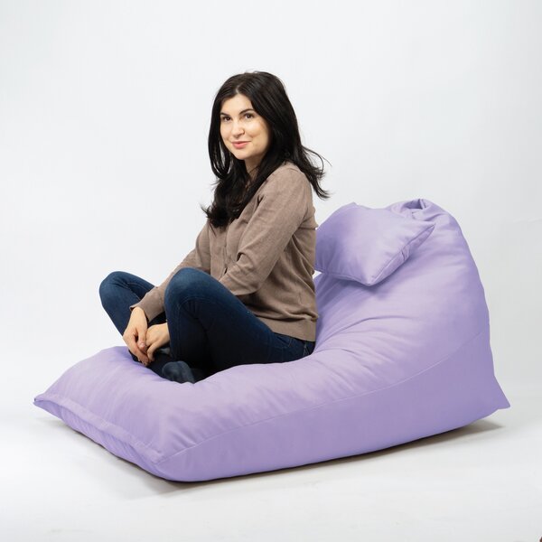 Fotoliu puf, Pufrelax Kudos, perna inclusa, Material Impermeabil - Lilac