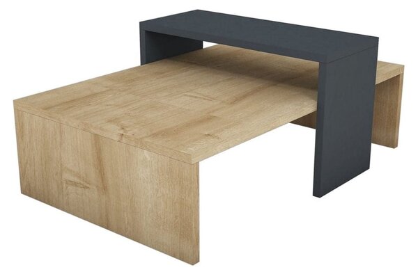 Masuta cafea GLOW, stejar/gri antracit, PAL, 80x50x31.8 cm
