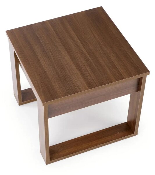 Masuta NEA KWADRAT, nuc inchis, PAL furniruit, 60x60x52 cm