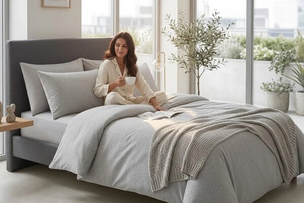 Lenjerie pat Ranforce 100% Cotton Pro (Moonlit)