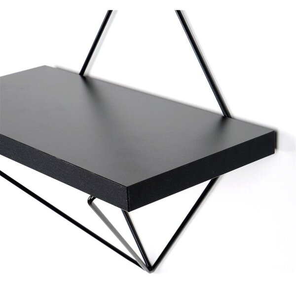Set 2 polite WR059, negru, metal, 30x30x14 cm